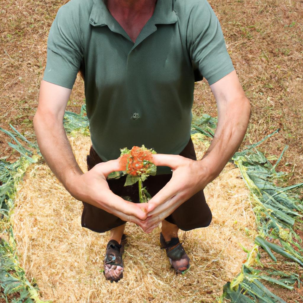 Person demonstrating crop rotation techniques